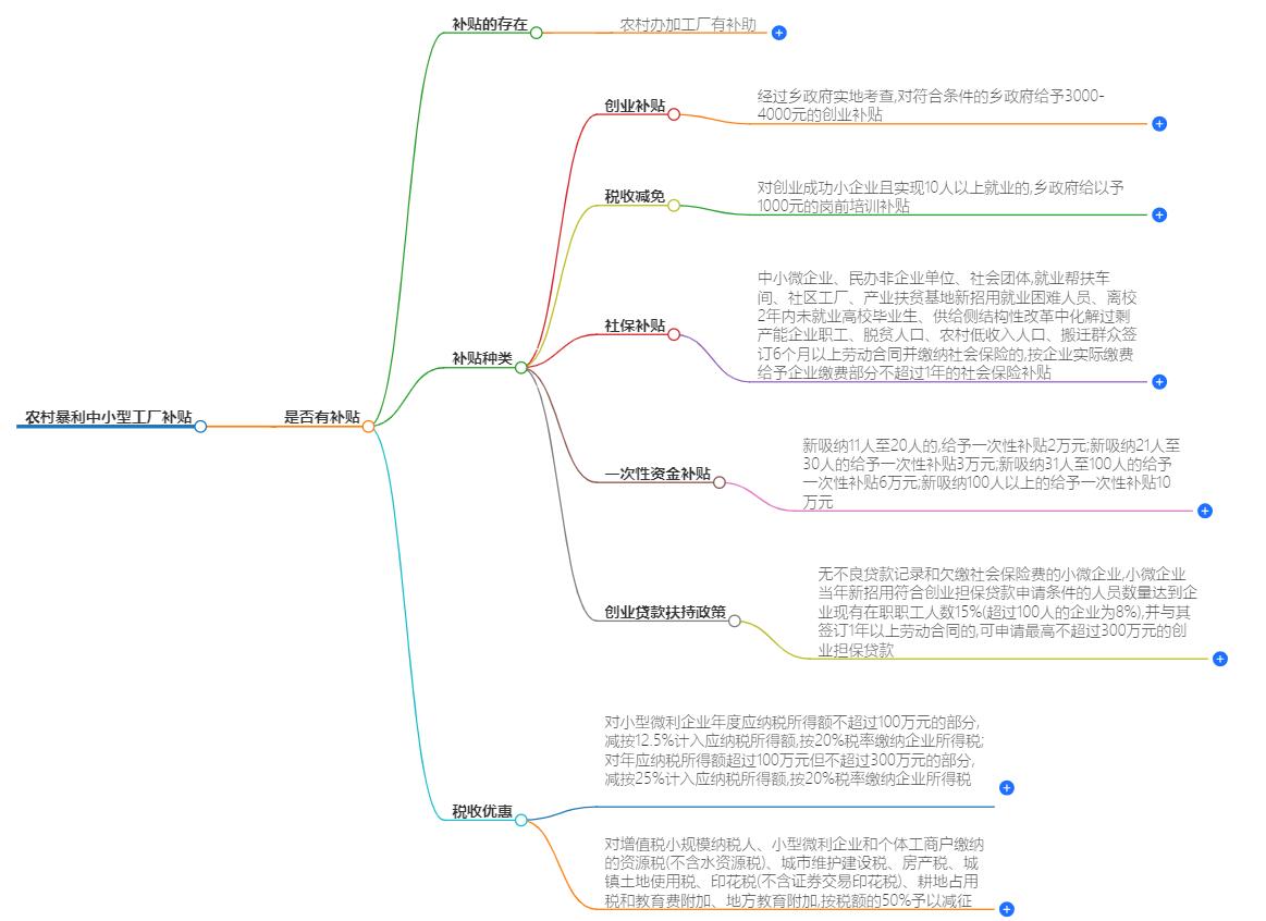 农村暴利中小型工厂有补贴吗？补贴政策详解