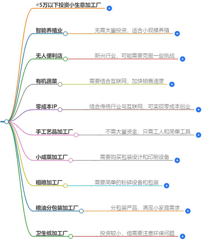 5万以下投资小生意加工厂有哪些？小生意项目推荐