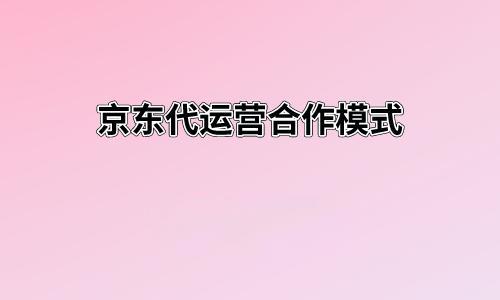 京东代运营是怎么合作的？有哪些合作模式